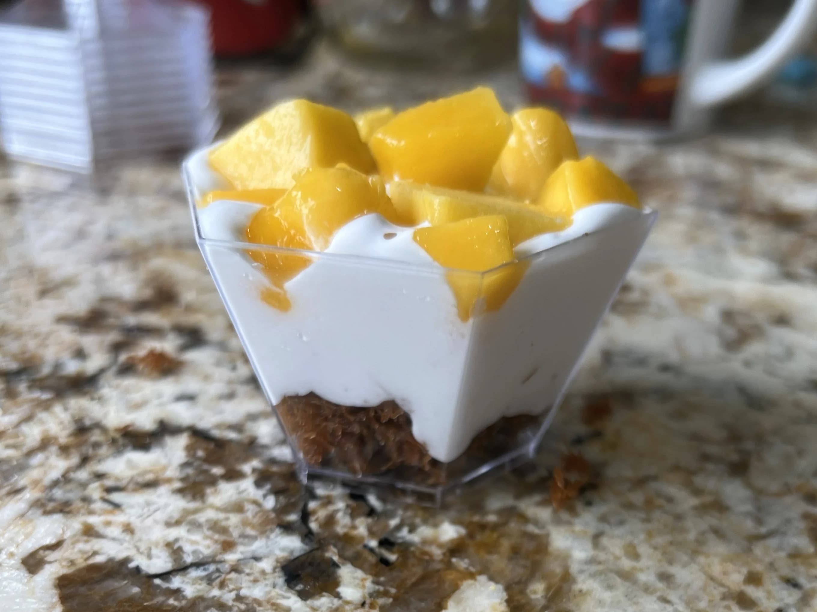 Kunafa with Mango and cream Cup - Egyptian dessert