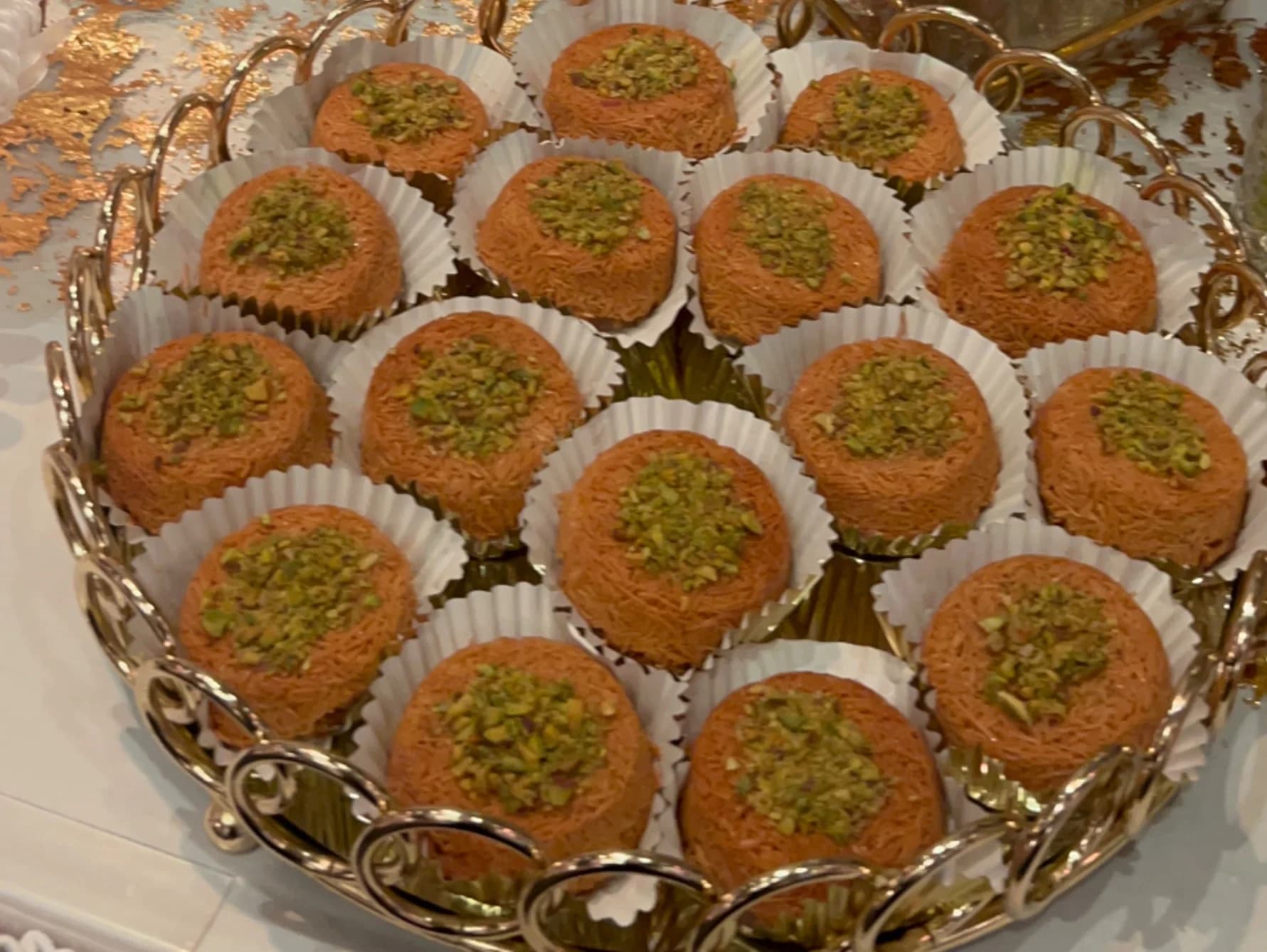 Kunafa with nuts - Egyptian dessert