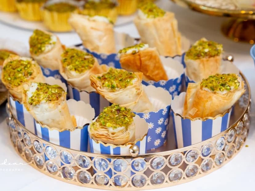 Baklava with cream and nuts - Egyptian dessert